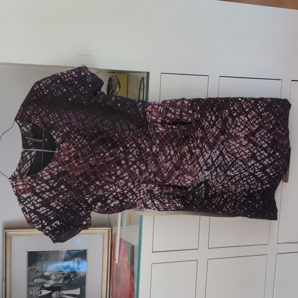 Multi color Dress with peplum waist